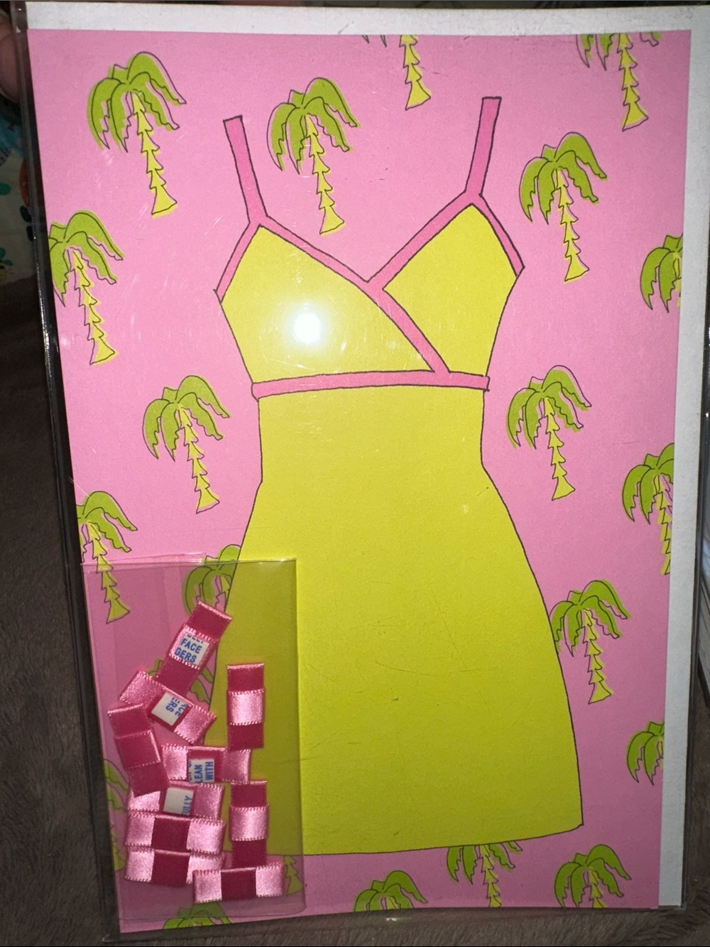 Party Dress PRINTABLE INVITATIONS- Pink & Chartreuse w/Bows & Envelopes (10)